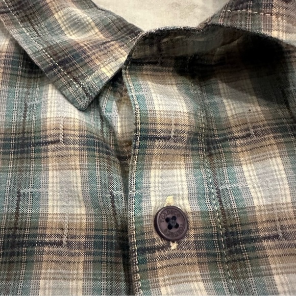 Toad & Co Shirt XXL Men’s Blue Plaid Short Sleeve Button Up Organic Cotton - Picture 6 of 10